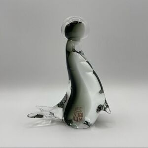 Murano Smoke Glass Seal Walrus Sea Lion Figurine